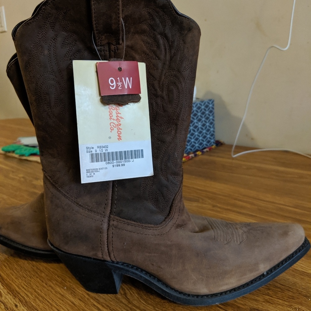 NWT Masterson Boot Co authentic cowboy boots brown